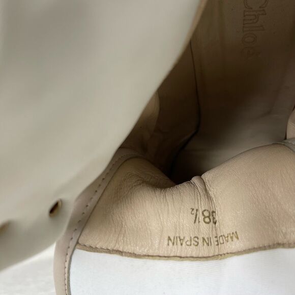 Chloe high top wedge sneakers in white suede and tan leather trim size E… - Picture 14 of 16